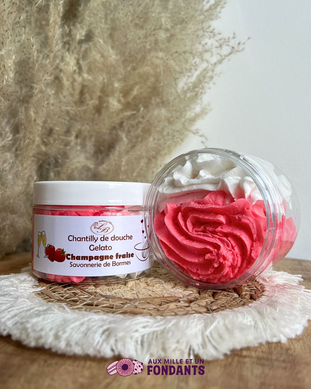 Chantilly de douche "Champagne fraise"