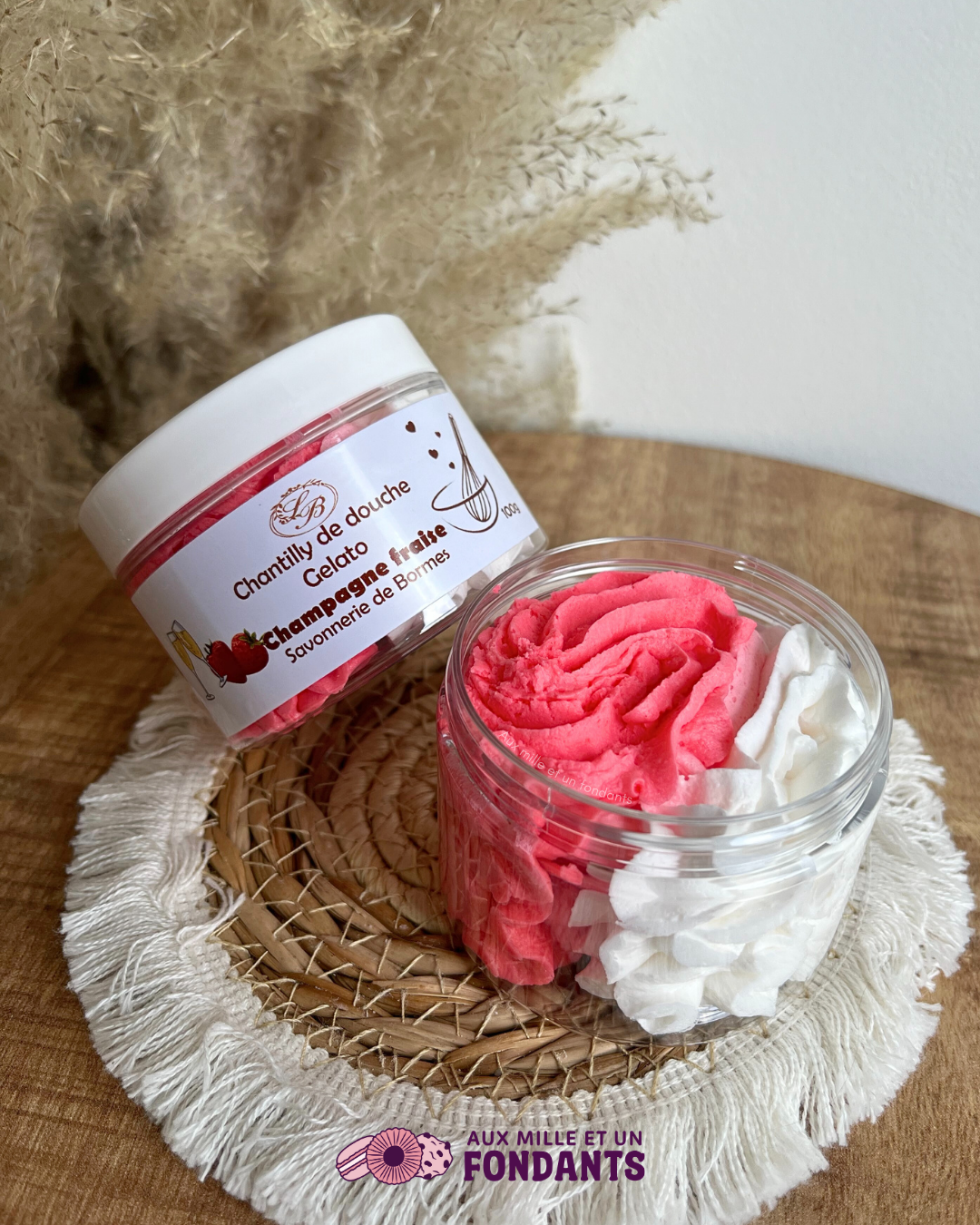 Chantilly de douche "Champagne fraise"