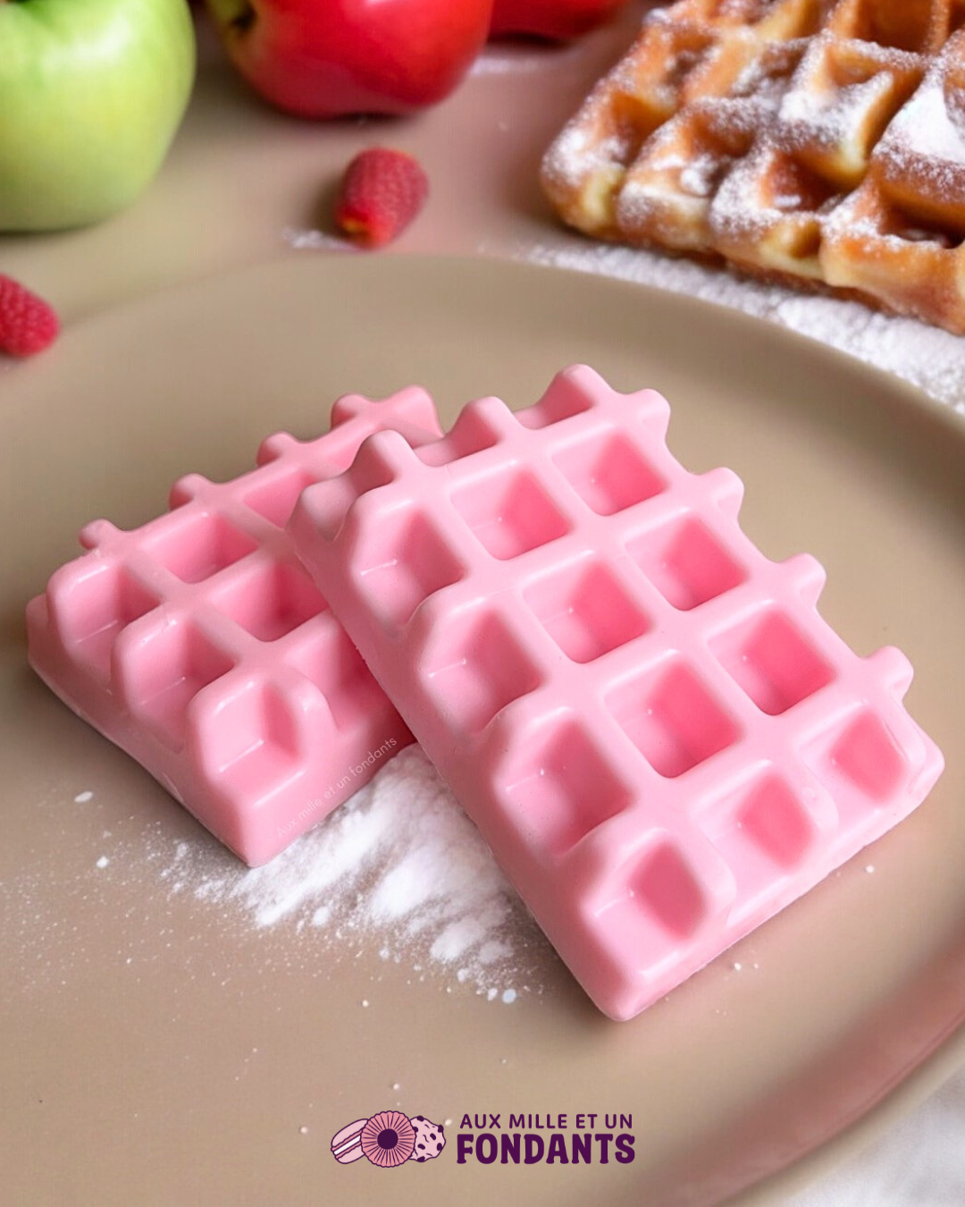 Savon gaufre "pomme d'amour"